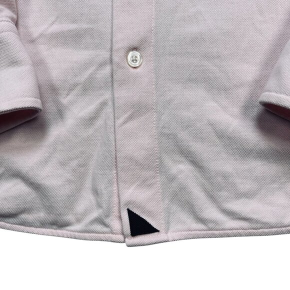 UNTUCKit Large Pink Long Sleeve Knit Shirt Button Down Golf Work - Picture 3 of 7